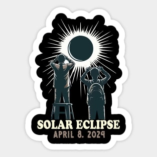 Total Solar Eclipse April 8 2024 Teacher Student Matching Sticker